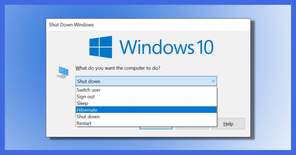 Hibernation Mode in Windows 10