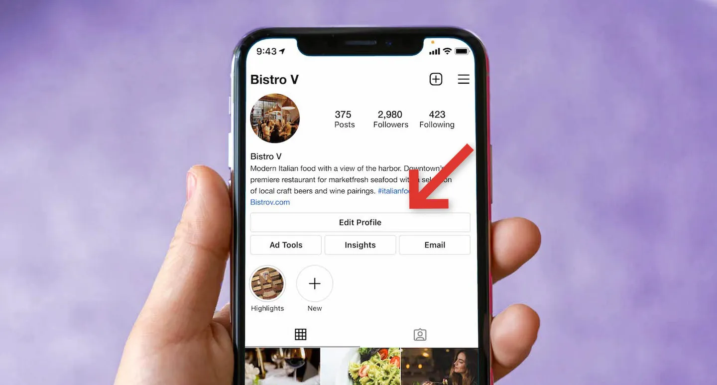 instagram contact button