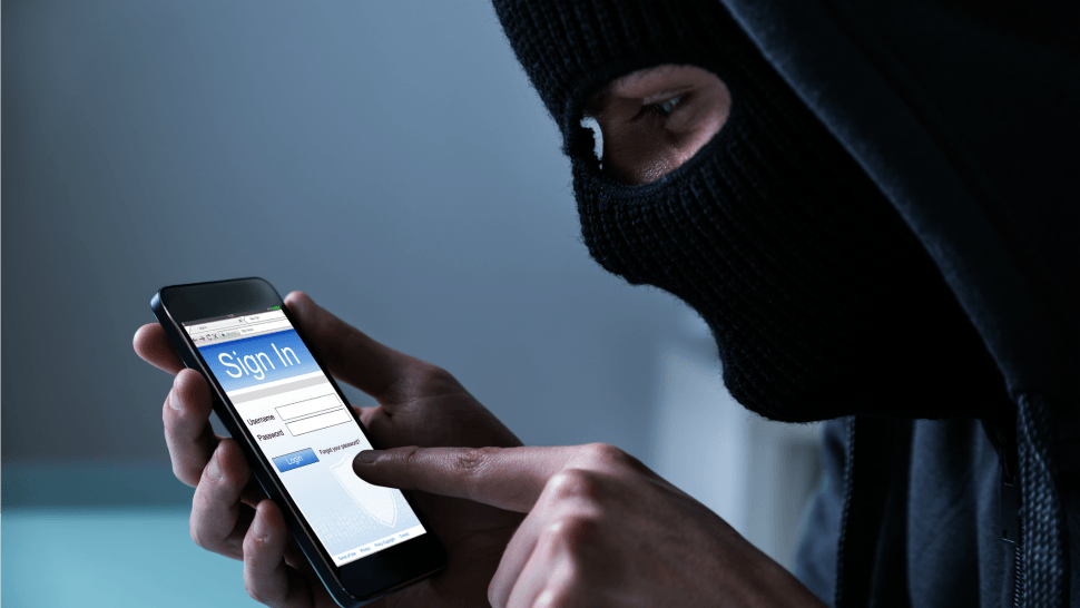 Hacker Stealing login on smartphone