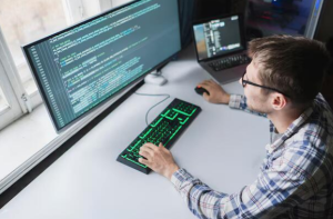 man using computer